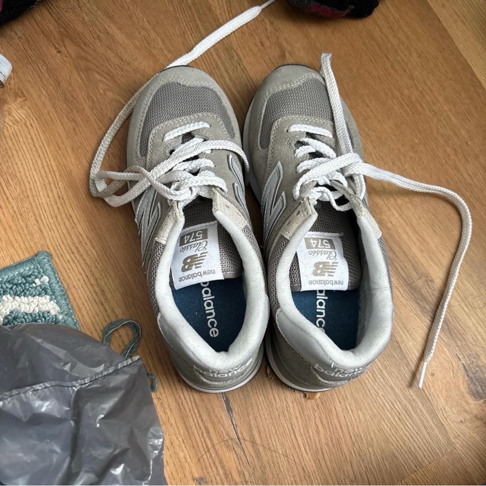 New Balance Classic Gray and White Sneakers